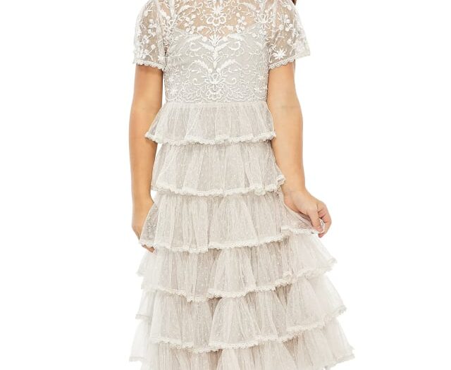 Kids' Embroidered Tiered Tulle Dress
