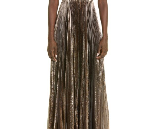 Sweetheart Strapless Lamé Silk Blend Gown