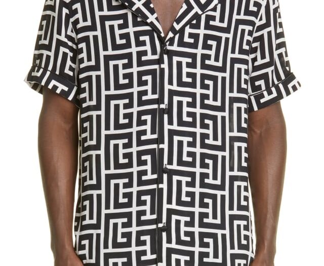 Macro Monogram Short Sleeve Camp Shirt